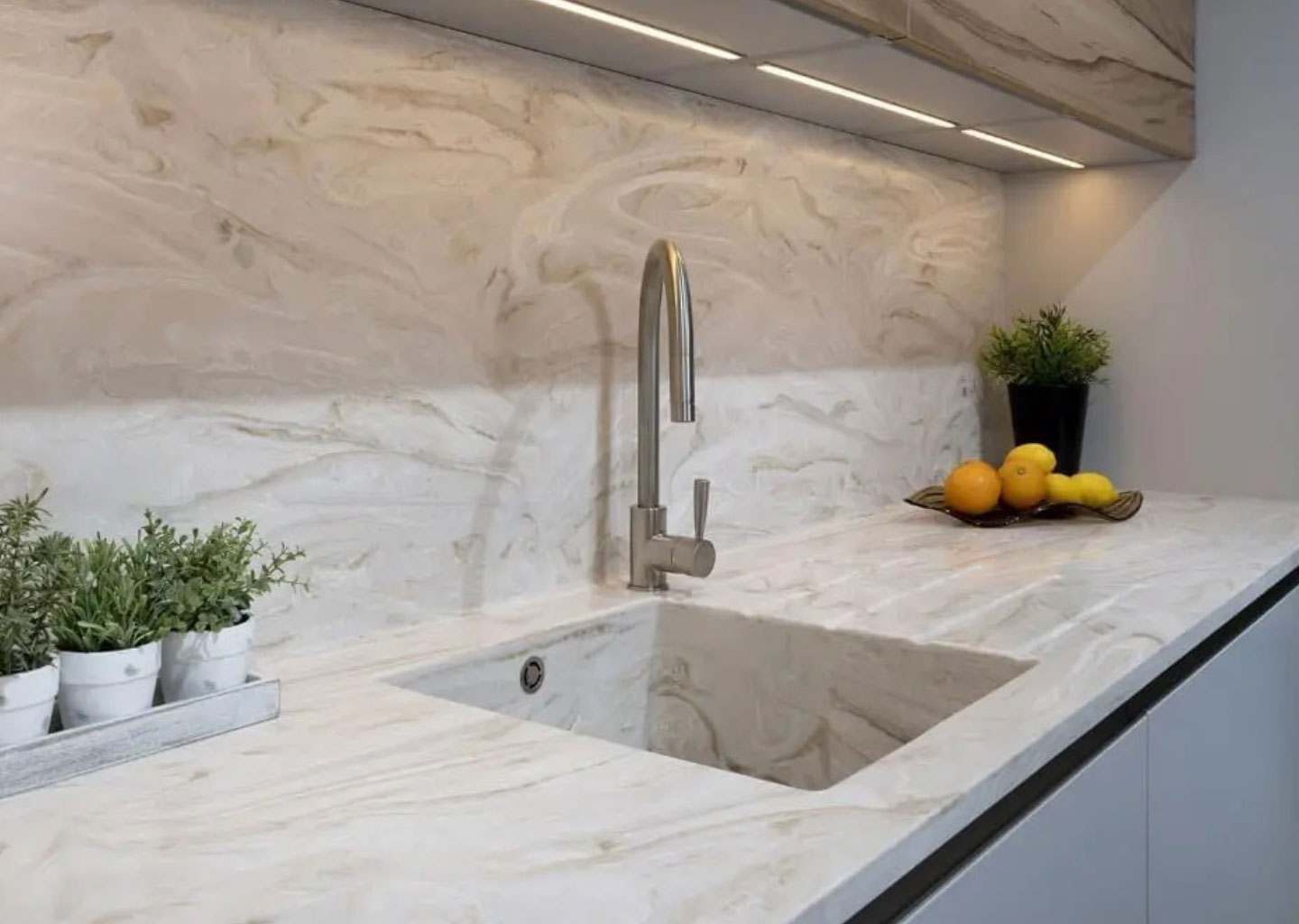 Özel Tasarım Mermer Lavabo